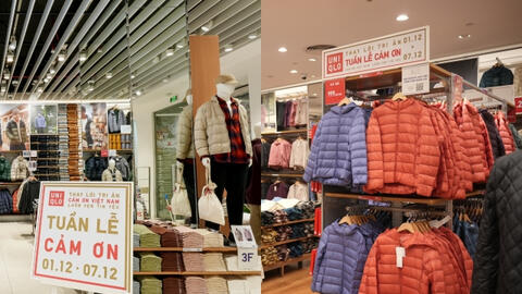 Nhiều khách hàng "đổ bộ" mua sắm tại cửa hàng UNIQLO trong Tuần Lễ Cảm Ơn