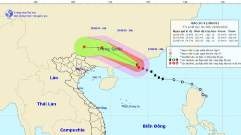 Bão số 4 giật cấp 13, gây ra mưa lớn ở miền Bắc