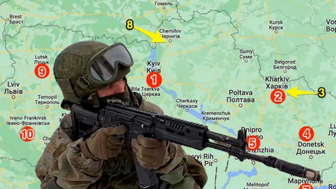 Bản đồ hiển thị vị trí các vụ nổ và các cuộc tấn công tiềm năng của Nga ở Ukraina