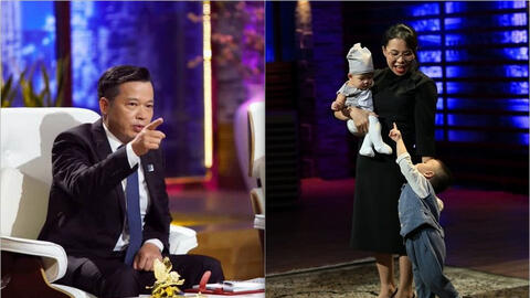 Mẹ bỉm sữa dẫn hai con lên Shark Tank gọi vốn cho startup thực phẩm hữu cơ, các “cá mập” tranh nhau đầu tư