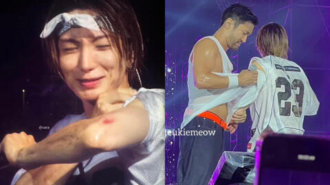 Tình đồng đội điểm 10 của Super Junior: Leeteuk bị thương, Siwon vội lấy áo thấm máu cho thủ lĩnh ngay trên sân khấu