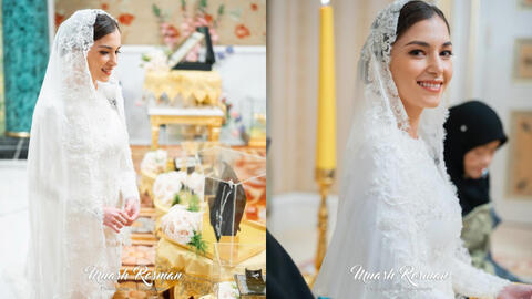 Cô dâu của Hoàng tử Brunei tiếp tục "đốn tim" dân mạng vì xuất hiện như nữ thần với bộ váy cưới đẹp tựa trong mơ