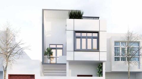 Những mẫu phối cảnh mặt tiền nhà ống 2 tầng đẹp