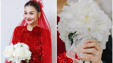 Hoa cầm tay mang ý nghĩa vương giả trong ngày vui Thanh Hằng và chồng nhạc trưởng: Giá tiền gây tò mò!