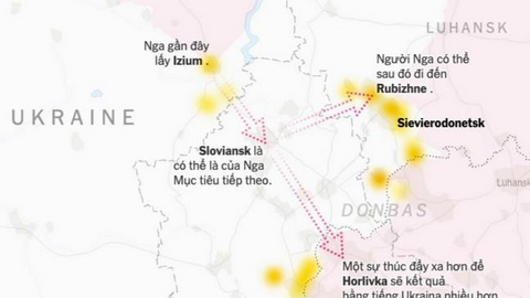 Bản đồ cuộc chiến Nga và Ukraina