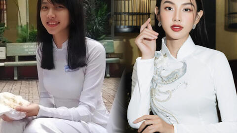 Bất ngờ với hình ảnh diện áo dài hồi cấp 3 của Hoa hậu Nguyễn Thúc Thùy Tiên, nhan sắc cực khác hiện tại