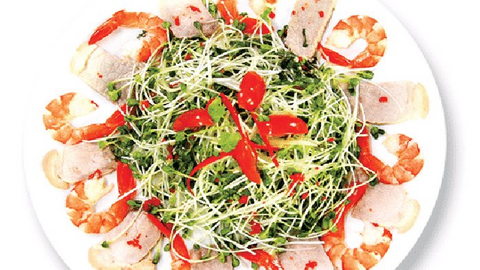 Món ngon mỗi ngày: Salad cải mầm tôm chiên