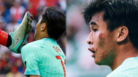 Asian Cup 2023: Cầu thủ Trung Quốc bị đối thủ đạp trúng mặt, quyết định sau đó của trọng tài gây tranh cãi