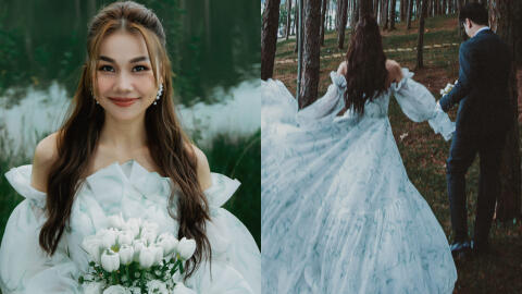 Thanh Hằng tung ảnh cưới Đà Lạt với chồng nhạc trưởng: Zoom cận visual cô dâu gây sốt, ánh mắt nói lên tất cả!
