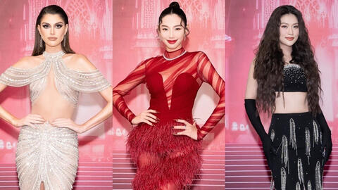 Thảm đỏ Bán kết Miss Grand International: Thùy Tiên "nổi bần bật" trong sắc đỏ, Thiên Ân gây chú ý vì mái tóc xù