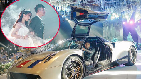 Đại gia Minh 'Nhựa' lái siêu xe 80 tỷ đưa con gái vào lễ đường