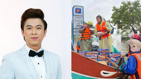 Bị chỉ trích ném đồ cứu trợ cho người dân, nam ca sĩ Hồ Việt Trung lên tiếng giải thích