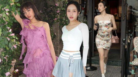 Diệu Nhi (Chị đẹp đạp gió rẽ sóng) đổi sang phong cách nữ tính với loạt set váy xinh tươi