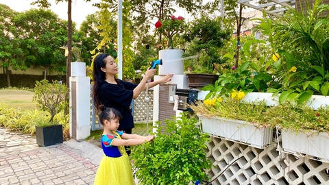 Á hậu Trịnh Kim Chi bội thu từ giàn rau 3 triệu đồng