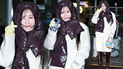 Hyomin (T-ara) trùm khăn kín mít như gấu bông, hào hứng khoe nhan sắc không tuổi trên đường đến Việt Nam