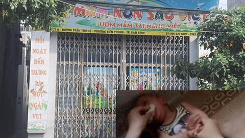 Điều tra clip bé trai 11 tháng tuổi bị cô giáo mầm non nhét giẻ vào miệng