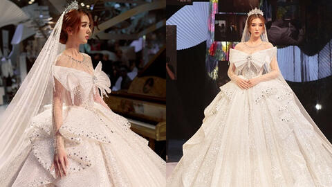 Bà xã kém 17 tuổi của Hồ Quang Hiếu gây chú ý vì diện mạo xinh đẹp khi diện váy cưới