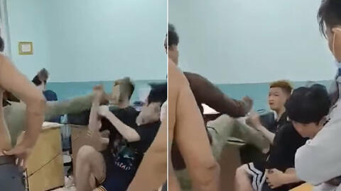 Bảo vệ dân phố đánh 2 thiếu niên như phim trong phòng giám thị trường Nguyễn Văn Tố