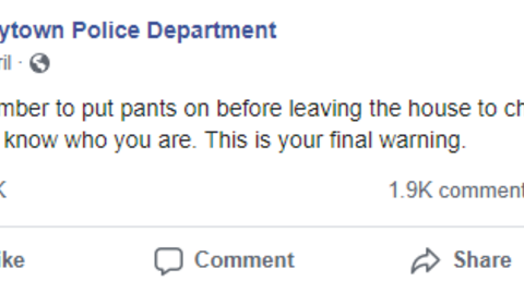 Không mặc quần ra đường, bị cảnh sát cảnh cáo trên mạng xã hội