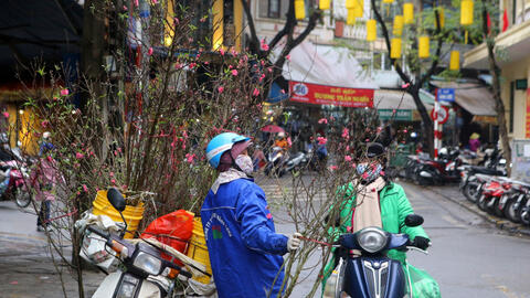 Thú vui chơi đào ngày Rằm tháng Giêng của người dân Hà Nội