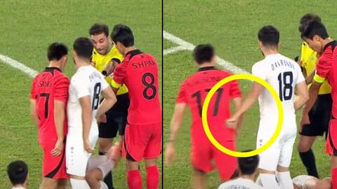 ASIAD 19: Tiền đạo Hàn Quốc bị đối thủ đánh nguội ngay trên sân, cách đáp trả của anh này sau đó khiến fan bật cười