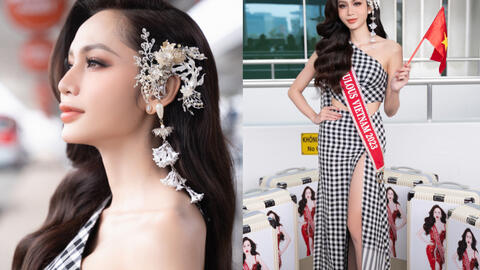 Lương Mỹ Kỳ lên đường chinh chiến Miss Fabulous International 2023: Mang hơn 100kg hành lý, 20 người trong ekip