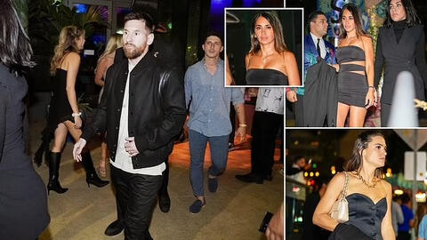 Messi cùng bà xã đi siêu xe 15 tỷ đi ăn tối, vệ sĩ phải bảo vệ tới từng bước chân