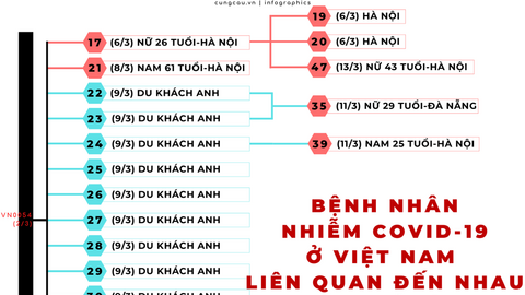 Bệnh nhân nhiễm COVID-19 ở Việt Nam liên quan đến nhau như thế nào?
