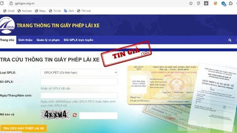 Bộ GTVT cảnh báo về trang web giả mạo trang thông tin điện tử giấy phép lái xe
