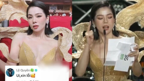 Lệ Quyên xin lỗi sau màn cướp lời MC, cách nói gây ngỡ ngàng