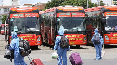 Bình Thuận đón hàng trăm người dân bị mắc kẹt ở TP.HCM về quê