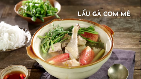 Món ngon mối ngày: Lẩu gà cơm mẻ