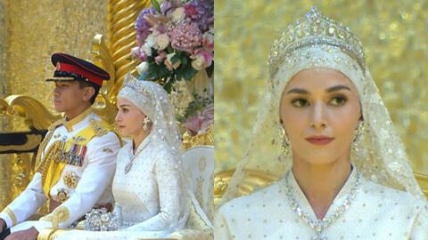 Cô dâu của hoàng tử "hot" nhất châu Á lại gây sốt trong dáng vẻ yêu kiều, hôn lễ xa hoa tổ chức trong cung điện dát vàng 1.800 phòng