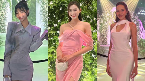 Khách mời đình đám ở đám cưới Á hậu Phương Anh: Đỗ Hà - Khánh Vân rạng rỡ, khung ảnh hội mỹ nhân đọ sắc gây sốt