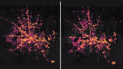 Ảnh vệ tinh ghi lại cảnh mất điện ở Texas