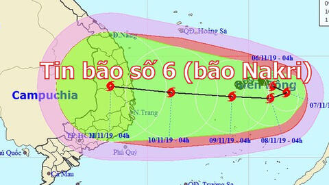 Bão số 6 hướng đi phức tạp, có thể vào Nam Trung bộ