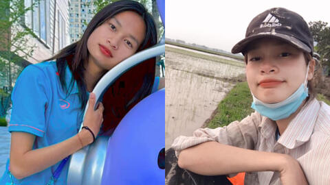 Vừa về từ ASIAD cầu thủ tuyển nữ Việt Nam đã xắn tay vào phơi thóc cho mẹ