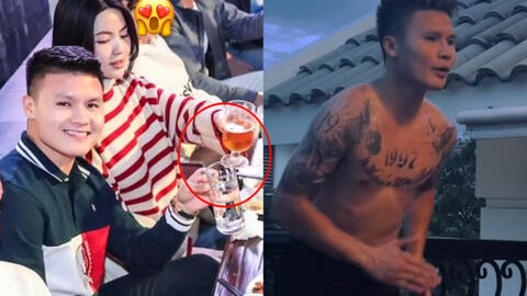 Chu Thanh Huyền nâng cốc bia, Quang Hải vẫn nói không với đồ có cồn, sinh hoạt như Ronaldo