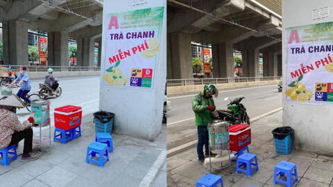 [Việc tử tế] Quầy trà chanh miễn phí giữa trời nắng nóng cho người lao động nghèo