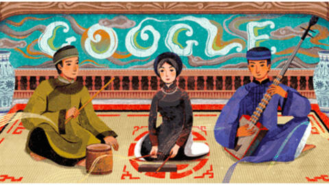 Google Doodle vinh danh ca trù nhân ngày giỗ Tổ nghiệp