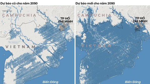 Năm 2050: Miền Nam Việt Nam sẽ gần như ngập dưới nước ở đỉnh triều