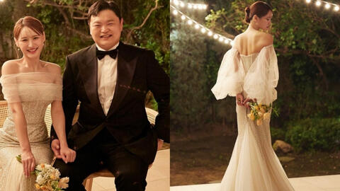 Ảnh cưới của tài tử Hạ cánh nơi anh gây sốt, thân hình cô dâu ca sĩ chiếm spotlight
