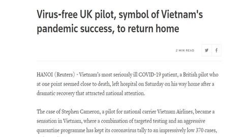 Báo Mỹ: Cứu bệnh nhân 91 là biểu tượng chống COVID-19 của Việt Nam