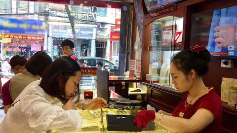 Vàng SJC tăng 40.000 đồng/lượng trong phiên cuối tuần