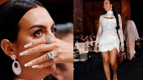 Bạn gái Ronaldo đeo kim cương đầy người đến dự lễ trao giải, hạnh phúc đến phát khóc khi được CR7 gọi là "vợ"