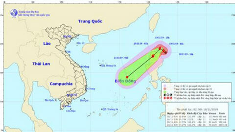 Bão Kalmaegi giật cấp 13 đang tiến vào Biển Đông