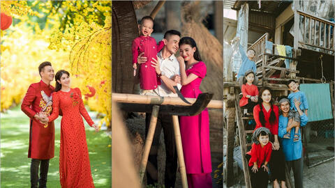 Gia đình nghệ sĩ Việt thay phiên nhau đăng ảnh Tết hạnh phúc