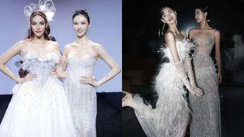 Lan Khuê trình diễn váy cưới tại Tuần lễ thời trang Thượng Hải