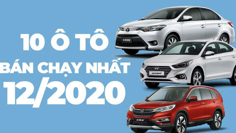 Top 10 ô tô bán chạy nhất tháng 12/2020: Vios giữ vững ngôi vương, CR-V trở lại
