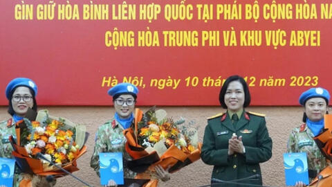 Việt Nam cử 3 nữ sĩ quan lên đường gìn giữ hòa bình Liên hợp quốc